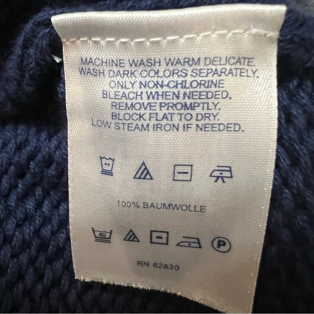 Lands’ End Navy Blue Drifter Cable Knit Turtleneck Sweater.‎ Size XL. NWT. - Picture 9 of 10